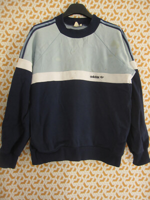SWEAT ADIDAS VINTAGE Bleu Trefoil ancien Homme 80'S Tracksuit - 168 / S EUR 34,90 - FR