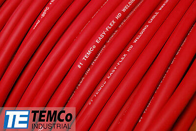 WELDING CABLE 1 AWG RED Per-Foot CAR BATTERY LEADS USA NEW Gauge Copper Solar