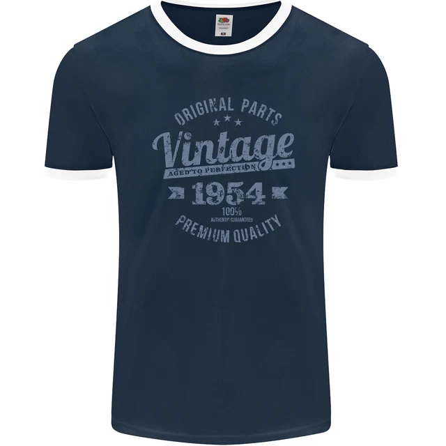 T-shirt Homme Vintage 54 Ans - Année 1971 - Modèle Ringer - Fruit Of The Loom - Coupe Slim