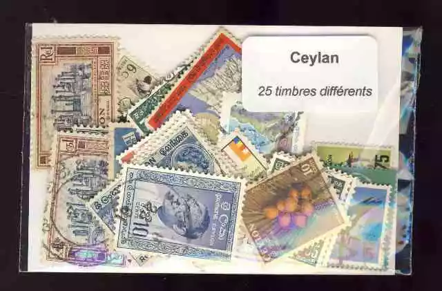 Ceylan - Ceylon 25 timbres différents oblitérés