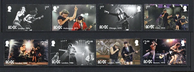2025 FULL SET of Eight Stamps from 'AC / DC' Prestige PSB CY9 MINT MNH ...