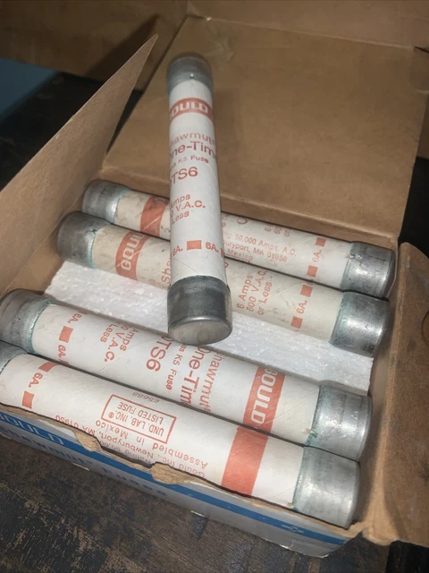NEW BOX OF 5 Gould-Shawmut Ots6 One-Time Fuse / 6A / 600V. £11.30 ...