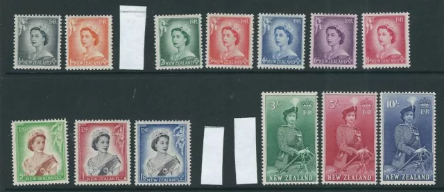 Neuf Zélande 1953-57 Reine Sur Horseback Court 1957 Vals (Scott 288 301) VF MNH