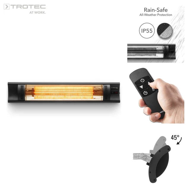 TROTEC Infrarot-Heizstrahler IR 2005 Terrassenheizstrahler Carbon-Infrarotröhre