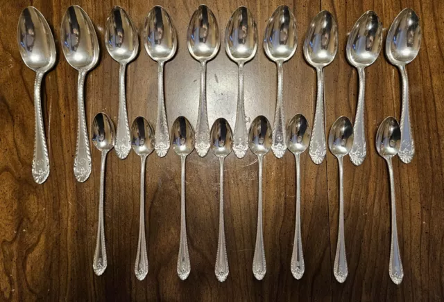 Reed & Barton Old London Monogramed Silverplate Iced Tea & Oval Soup Spoons