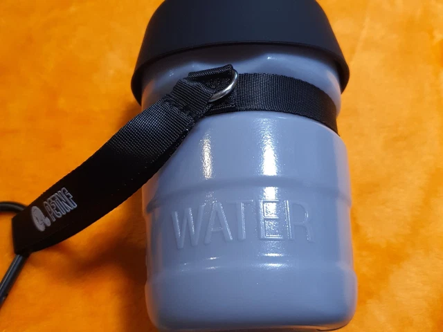 NEW  Portable Dog 2 in 1 Pet Travel Water Bottle/Bowl GRAY     No Box By PetNF