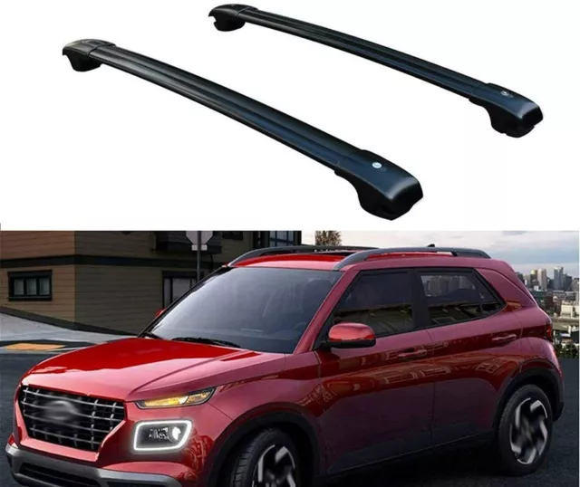 2Pcs Lockable Roof Rail Rack Cross bar Crossbar Fits for Hyundai Venue 2020-2023