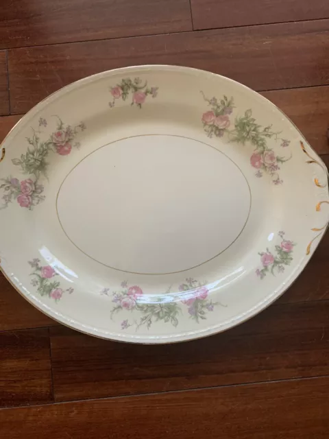Vintage Homer Laughlin Eggshell  Nautilus Georgian  Heather Rose Serving Platter