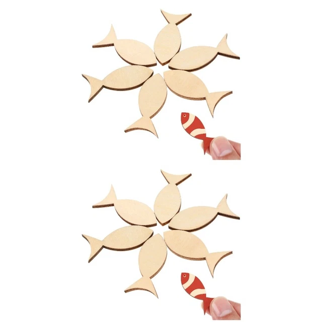 200 Pcs Holzscheiben Fischform Massiver Fisch Aus Holz Holzverkleidung Planke