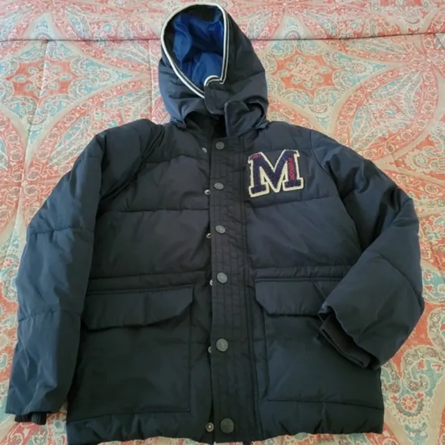 American Boys Mc Gregor Jemi Jacket Youth Sz 12 Blue Reversible Detachable Hoody