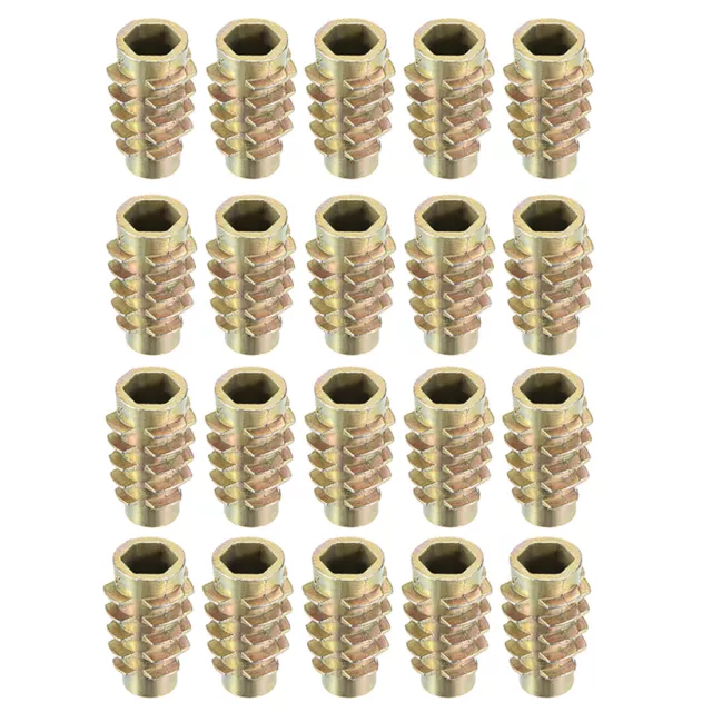 Fileté Insert Clou Zinc Alliage Hex-Flush M6 Filetage Interne 20mm Long 20pc