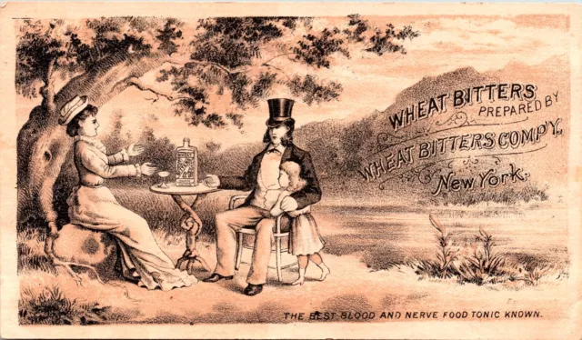 Vintage Wheat Bitters Tonic New York Quack Medicine Antique Victorian Trade Card