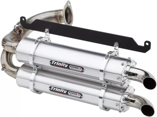 Dual Brushed Aluminum Slip On Exhaust Trinity Racing TR-4169S