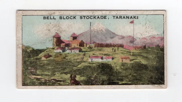 NZ Dominion Cigarette Card #31 Frontier Fort 'Bell Block Stockade', Taranaki