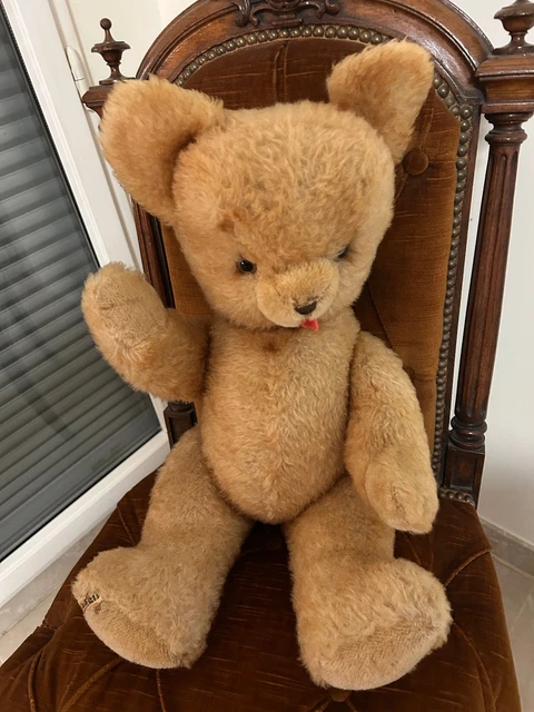 JOUET À TIRER ancien grand ours STEIFF ? jouet sur roulettes peluche