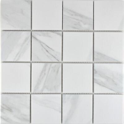 Mosaico azulejo cerámica blanco cuadrado Carrara baño ducha WC WB16-0102 1 estera