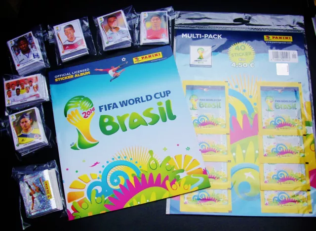 Fußball WM 2014 Brasilien Komplett Satz  640 Sticker  + Softcover - Leer-Album