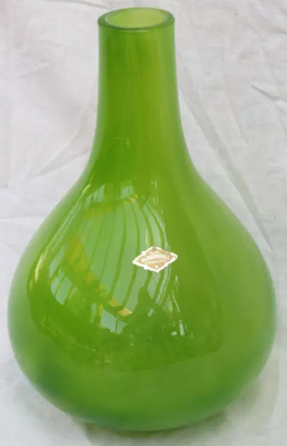 handgeschliffene, grüne Bleikristall Glas-Vase (2,3 kg)