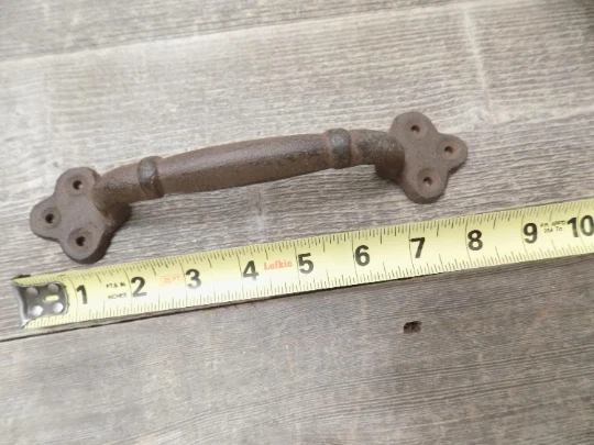 4 Rustic Cast Iron Antique Style Restore Barn Handles Gate Pull Door Handle 3
