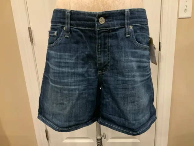 Adriano Goldschmied Dark Wash Hailey Ex-Boyfriend Roll Up Jean Shorts, Size 28R