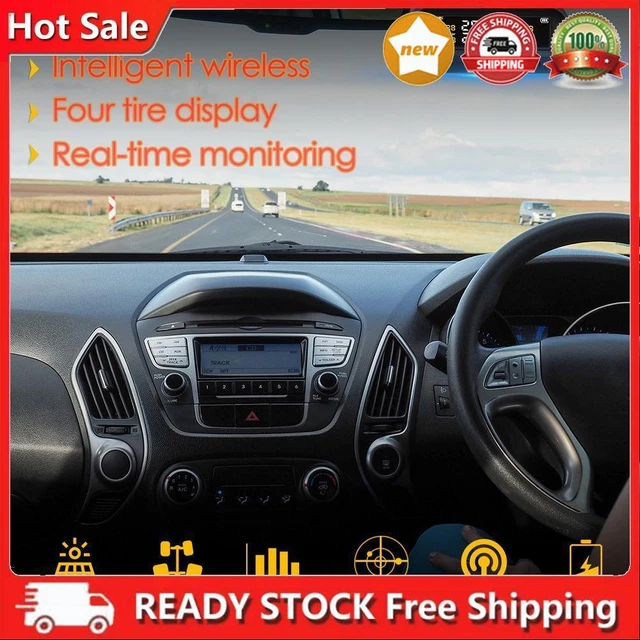 Sistema di allarme temperatura monitor pressione pneumatici TPMS auto solare C68 USB + con 4 sensori