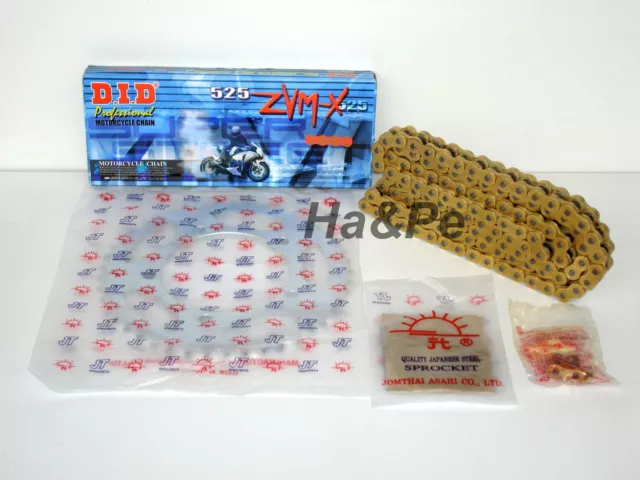 Kawasaki Z 1000 SX DID Kettensatz chain kit ZVM-X 525 G&G gold 2011 - 2014