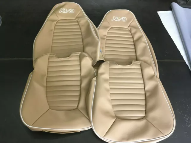 Fodere Sedili Auto Su Misura Asiam Fiat X 1/9 - Similpelle Beige Con Logo -