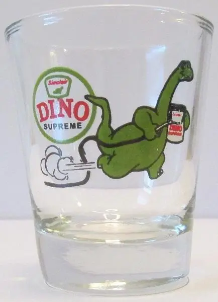Very Nice Sinclair Dino 1 1/2 oz.Shot Glasses