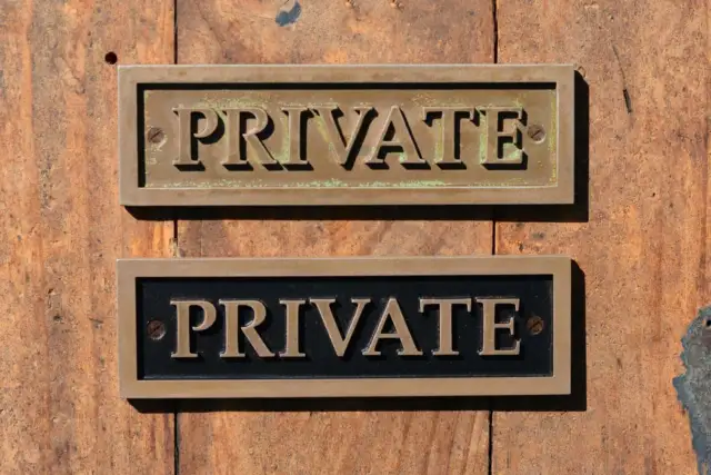 PRIVATE door sign. Old Style Sign or wall plaque. Cast Bronze Resin, Cafe or pub