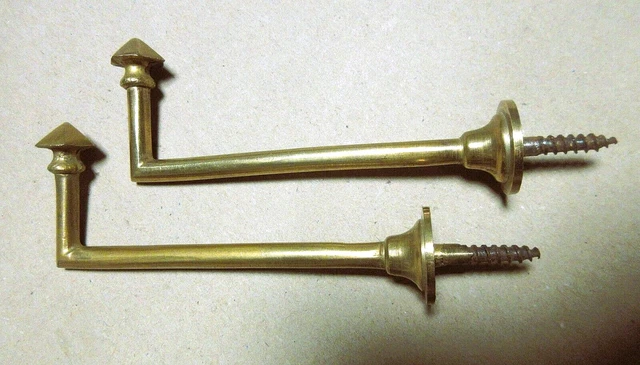 ANCIEN CROCHET PATÈRE embrasse rideaux en bronze doré torchon style LOUIS XV EUR 29,99 - FR