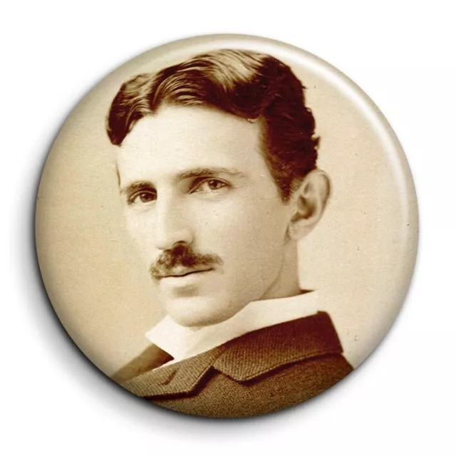 Nikola Tesla Badge Epingle 38mm Button Pin