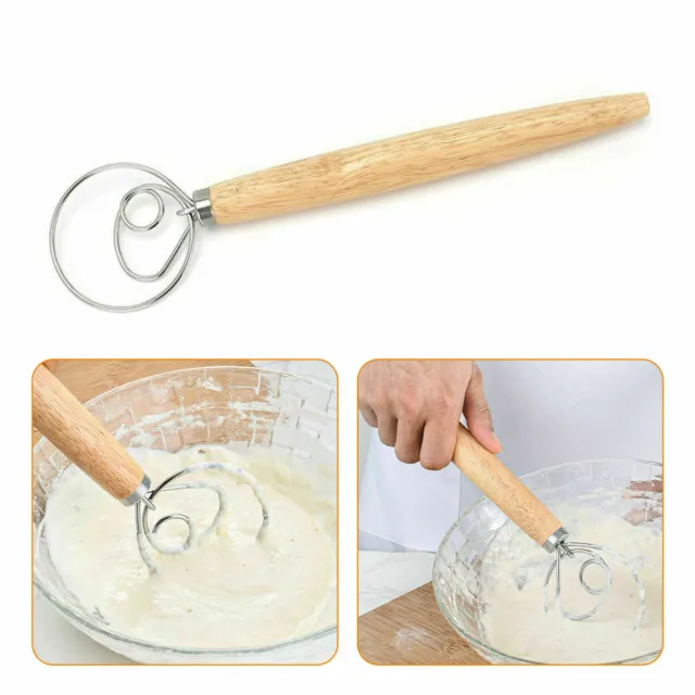 Wire Whisk Mixer Bread Cooking Tool Baking Dough Stainless Steel Large 13 Inches
