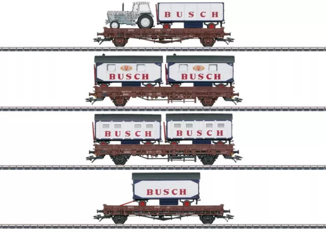 Escala H0 Märklin 45040 Vagón de Mercancías Set „ Circo Busch “ Nuevo Emb. Orig.