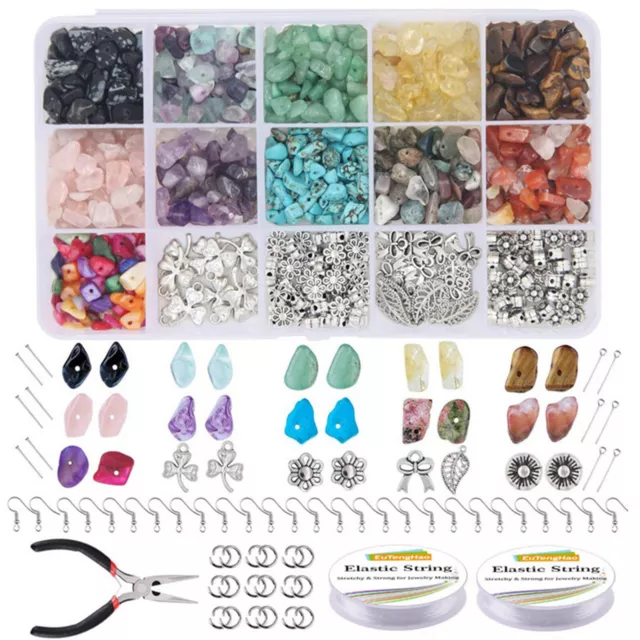 933X DIY Irregular Chips Stone Bead Bracelet Necklace Natural Jewelry  Making Kit