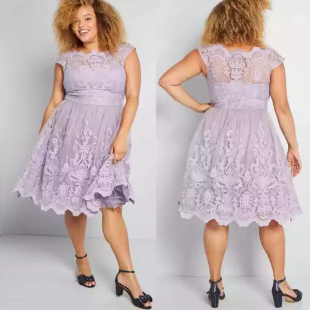 Modcloth Exquisite Elegance Lace Dress Violet NEW 3