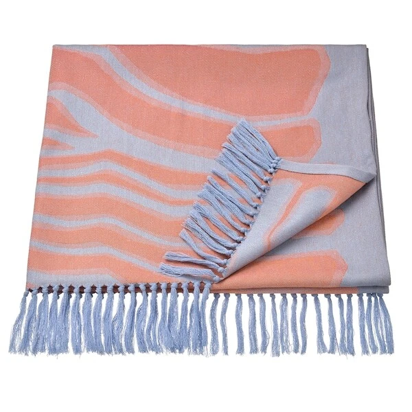 IKEA Marimekko BASTUA Bath Sheet Throw Blanket Orange/Blue NEW 35x71 Ltd Edition