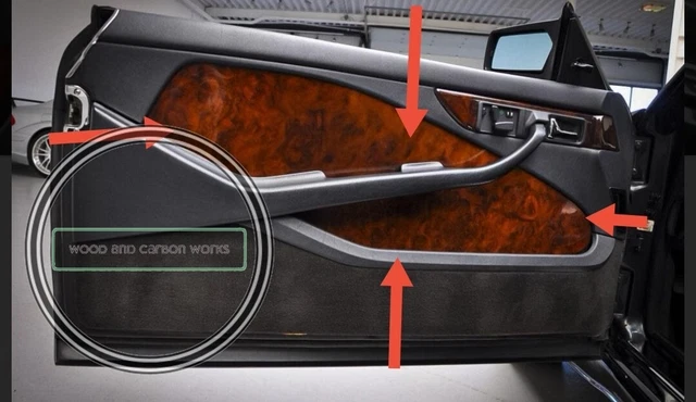 Mercedes W126 SEC AMG Door Card Trim set Burlwood Wood Trim Set w126 coupe