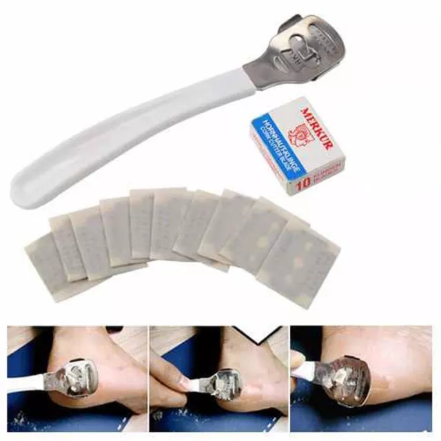 Skin Shaver Corn Cuticle Cutter Remover Rasp Pedicure File Foot Callus 10 Blades