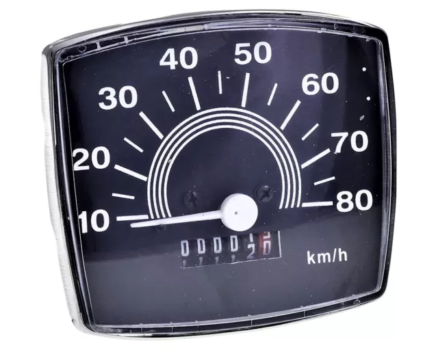 Tachometer UNI AUTO bis 80 km/h mit KM Zähler schwarz weiß für Vespa V50 Special