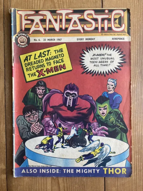 Marvel Comics: Fantastic # 6, Marvel Silver Age Comic (UK) X-men, Magneto