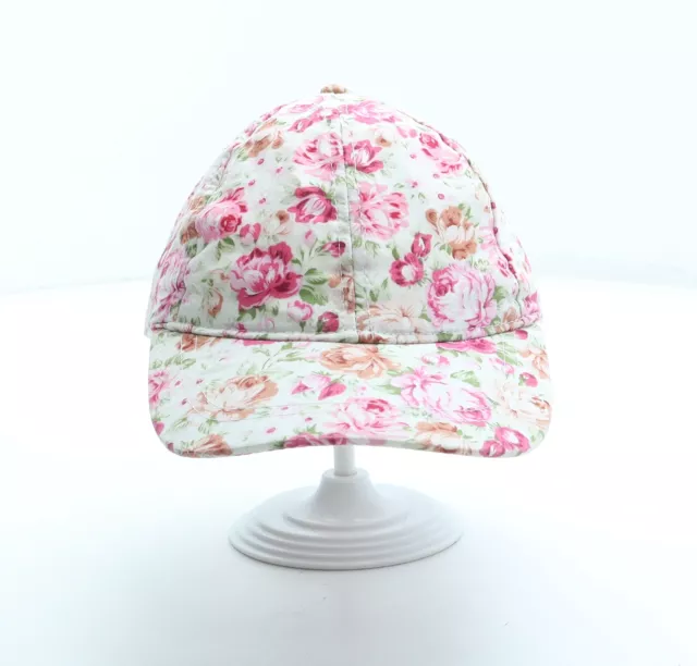 Gorra de béisbol Peacocks para niñas rosa floral algodón talla ajustable