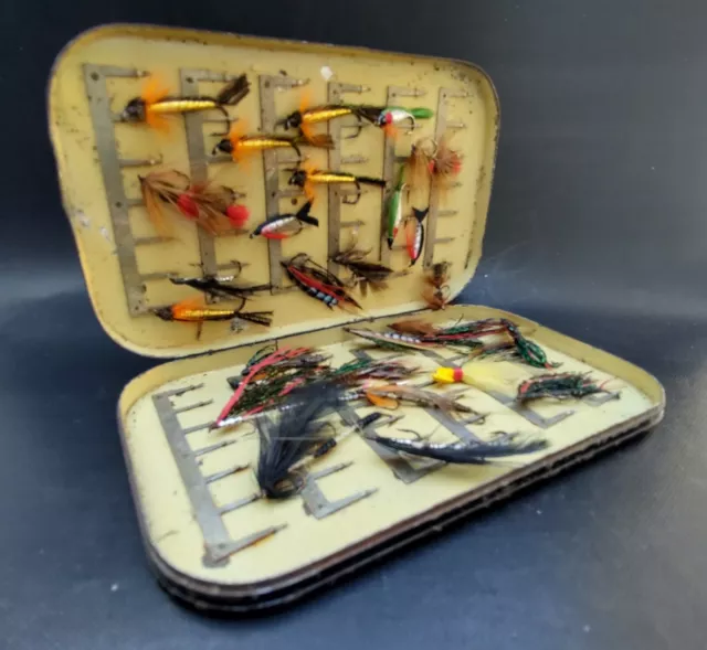 HARDY BROS FLYFISHING Box Fly Tin & Flies Vintage Fishing Tackle