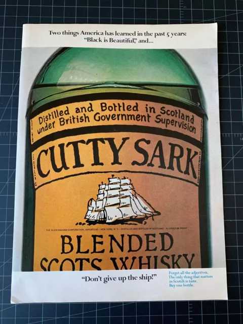 Vintage 1973 Cutty Sark Whiskey Print Ad