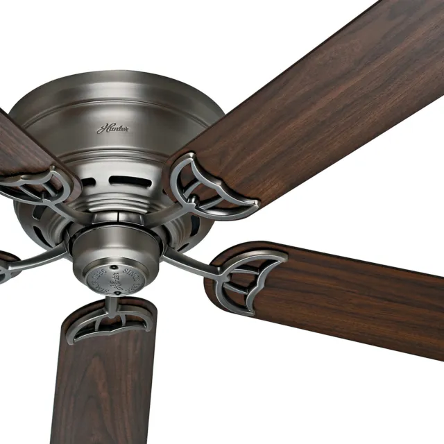 Hunter Fan 52 inch Low Profile Antique Pewter Indoor Ceiling Fan with Pull Chain