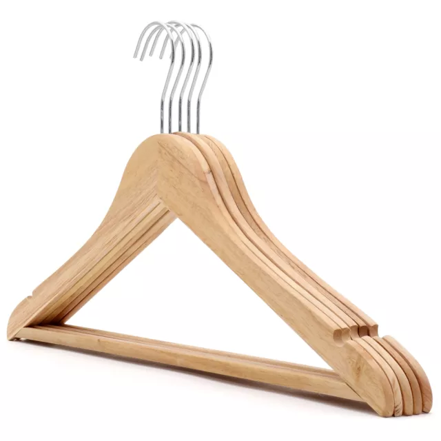 Slimline Wooden Suit Coat Hanger, Eco-Friendly FSC® Sustainable Rubber Wood 44cm