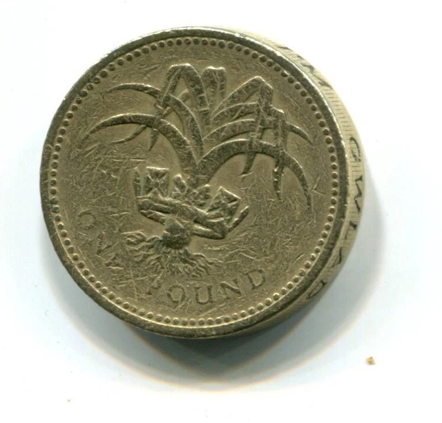 1990 Great Britain Welsh Leek One Pound Coin (b511-4)