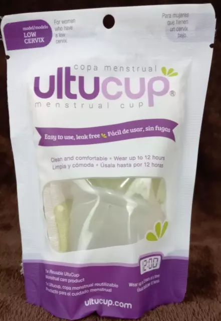 Copa Menstrual de UltuCup Modelo CUELLO BAJO Silicona Reutilizable 12 Horas Sin BPA