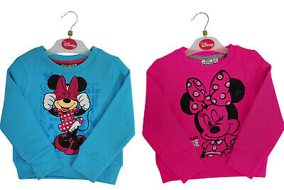 Kids Girls Minnie Mouse Sweatshirt Jumper Childrens Disney Top Clothes Clothing