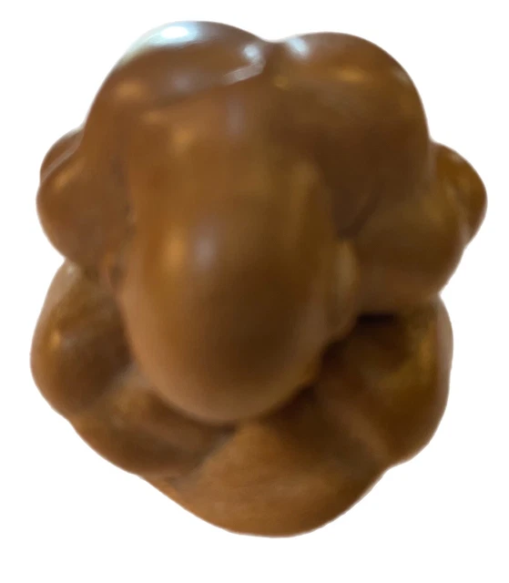 Miniature Small Weeping Buddha Wood Carved Figure 1.5” Vintage polished