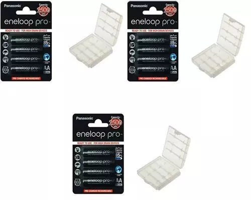 12x ENELOOP PRO 2550mAh Typ AA MIGNON BK-3HCDE (vormals HR-3UWXB)  ready to use